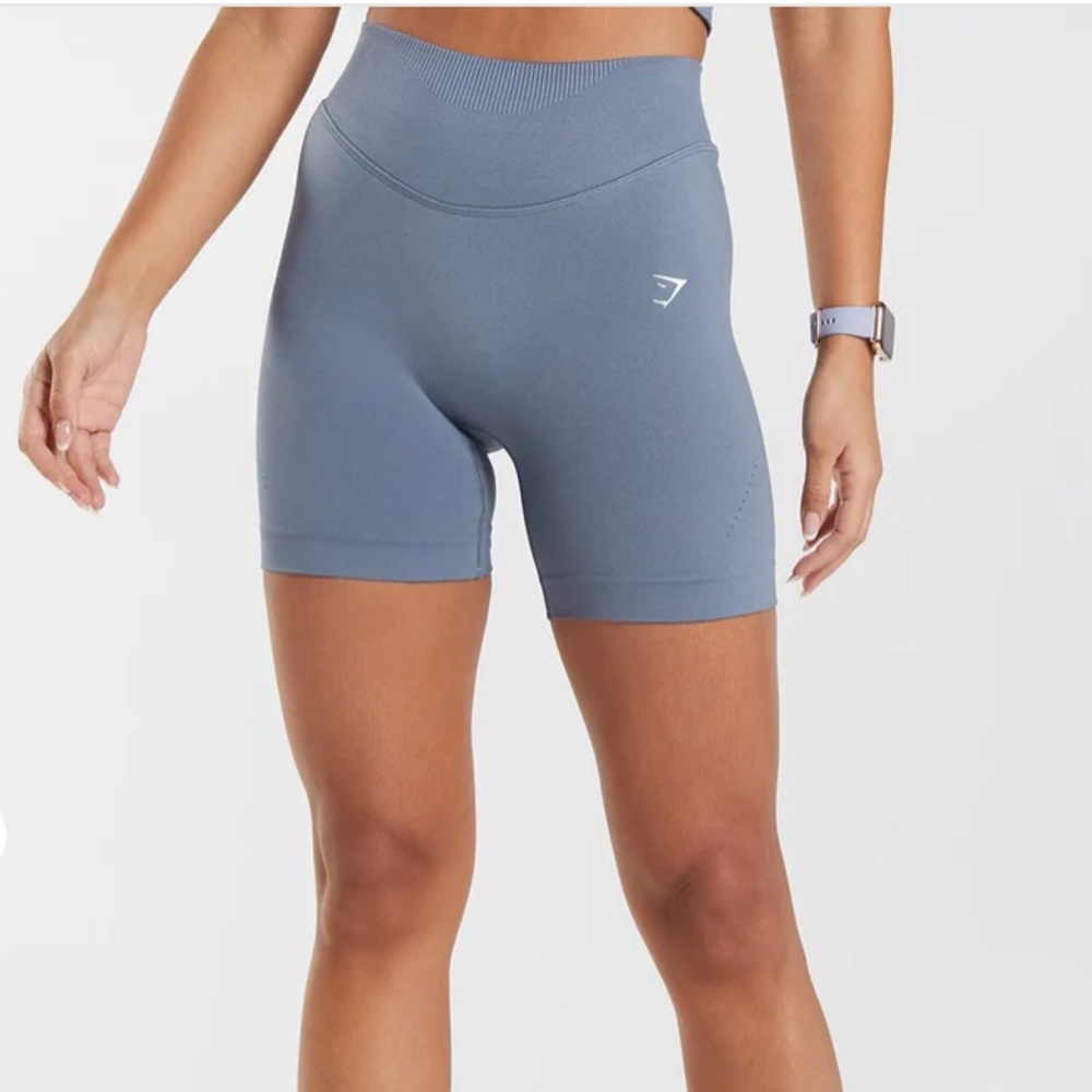 Gymshark Sweat Seamless Biker Shorts - Evening Blue